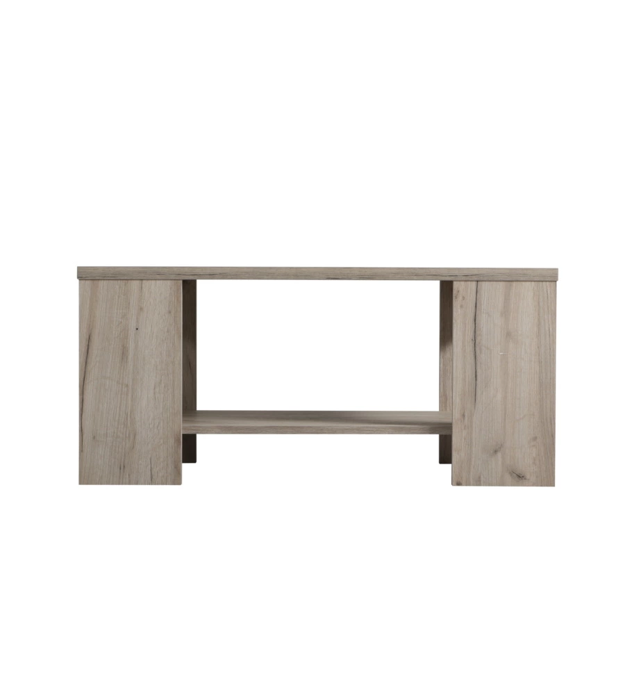 TAVOLINO DA CAFFE' CON RIPIANO IN QUERCIA, 90,5X50,5X41,5 CM